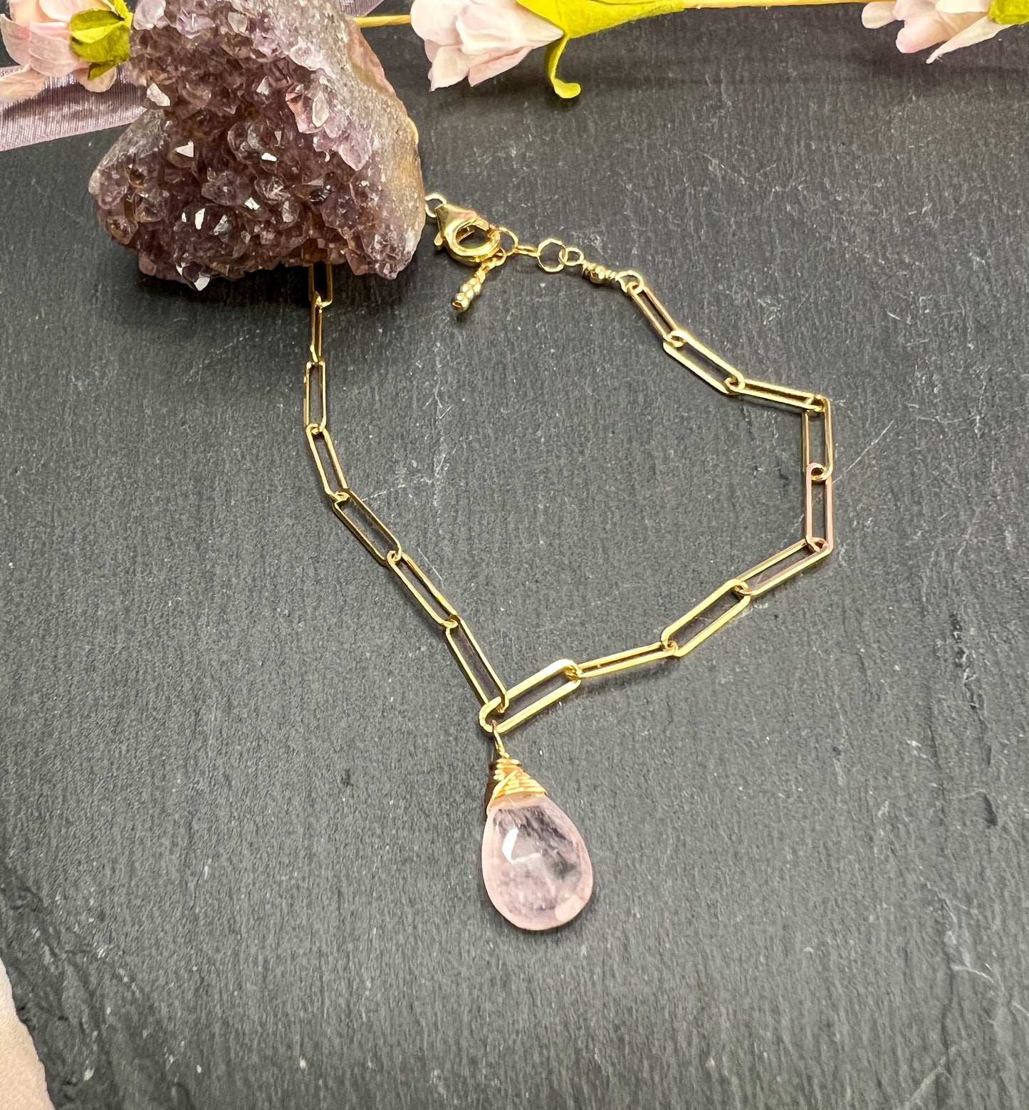 Morganite Link Bracelet