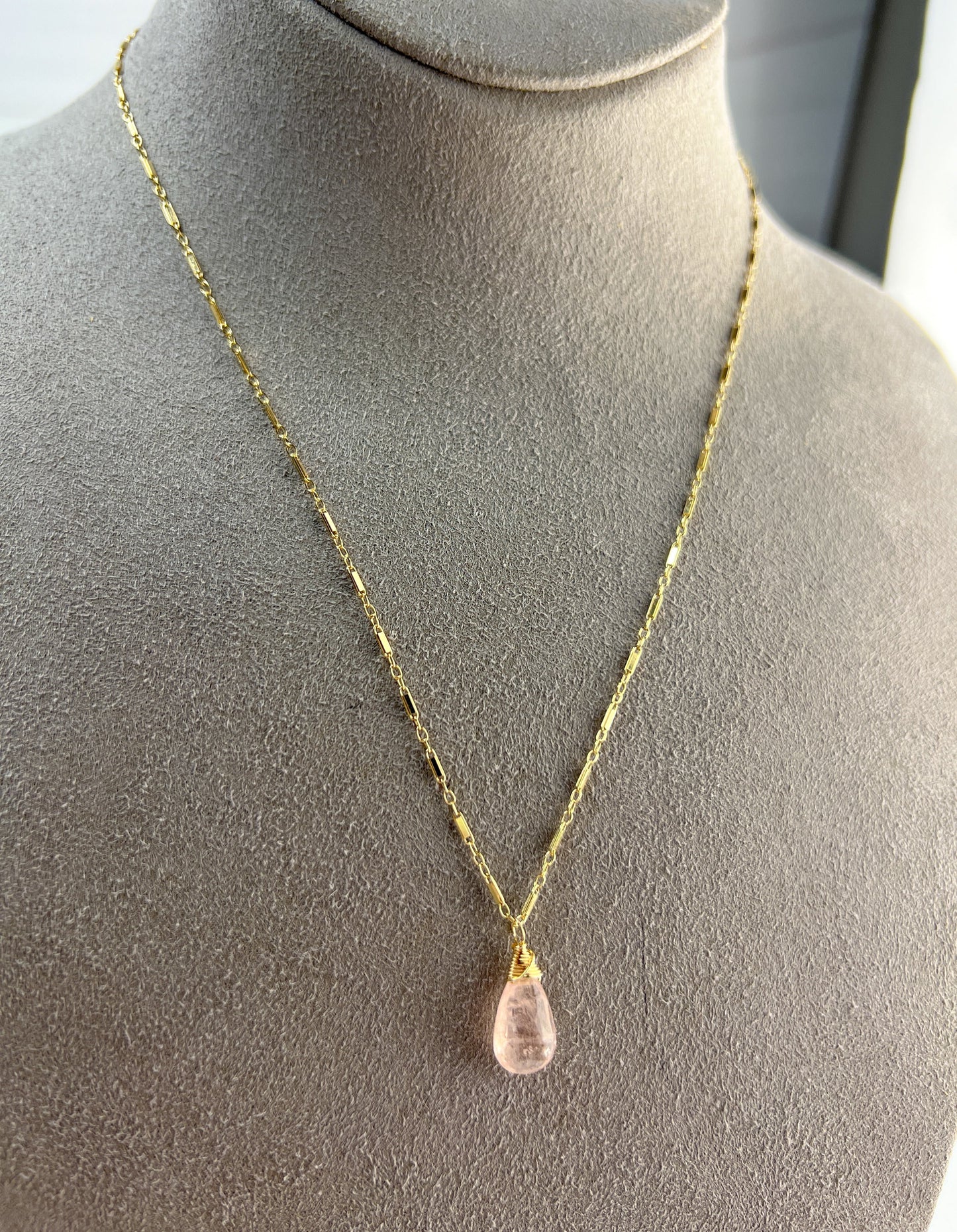 Morganite Briolette Necklace