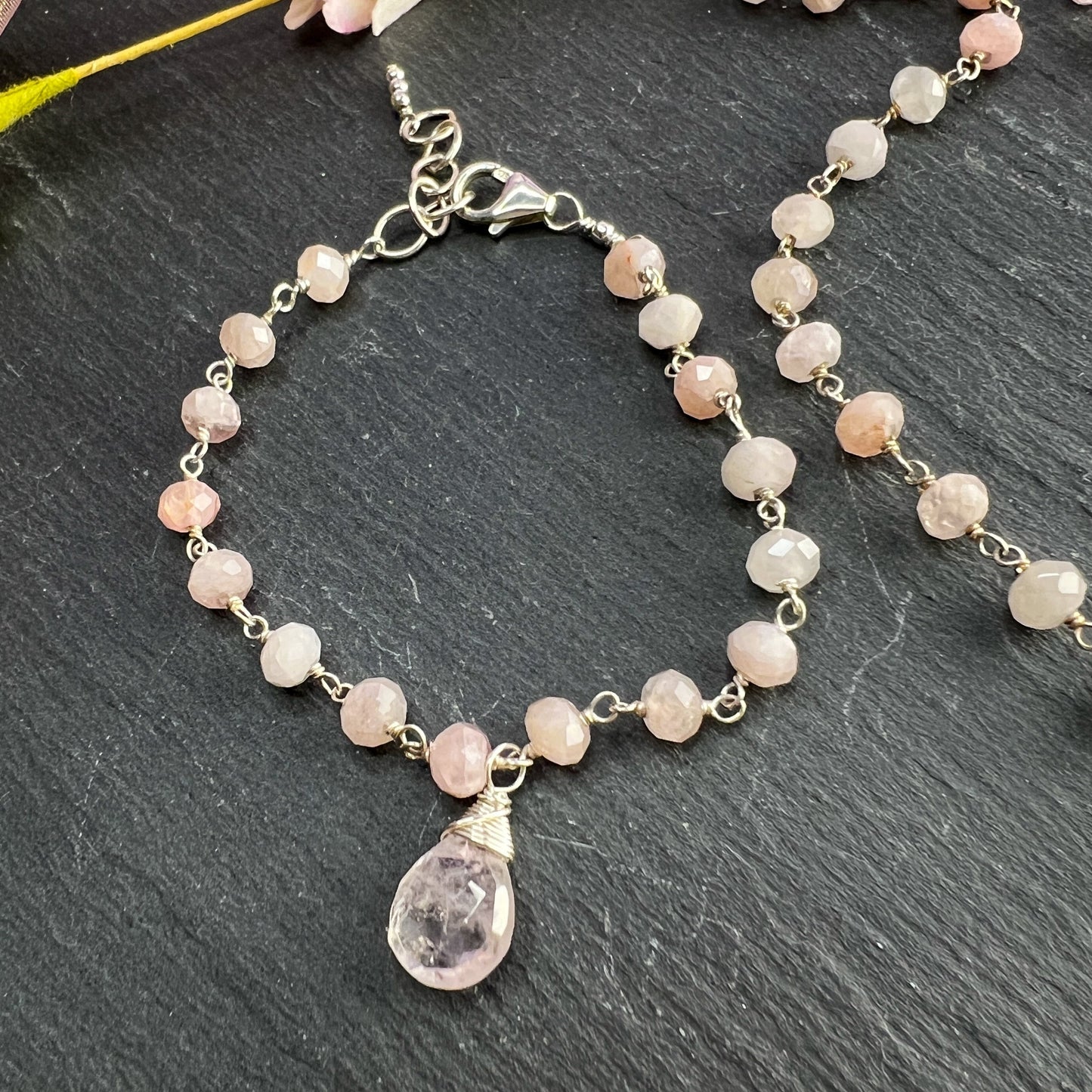 Rainbow Moonstone & Morganite Gift Set