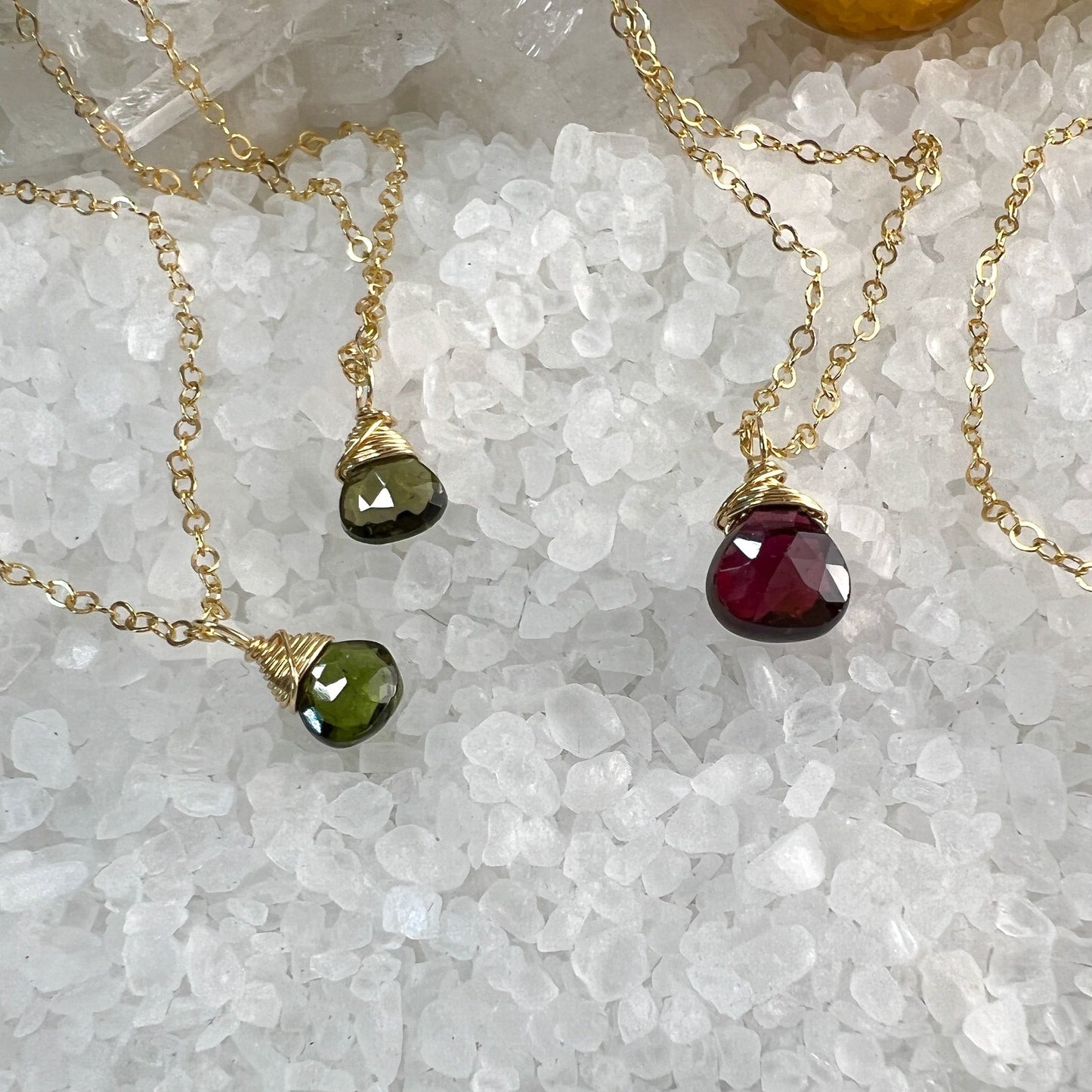 Garnet and Green Tourmaline Necklace