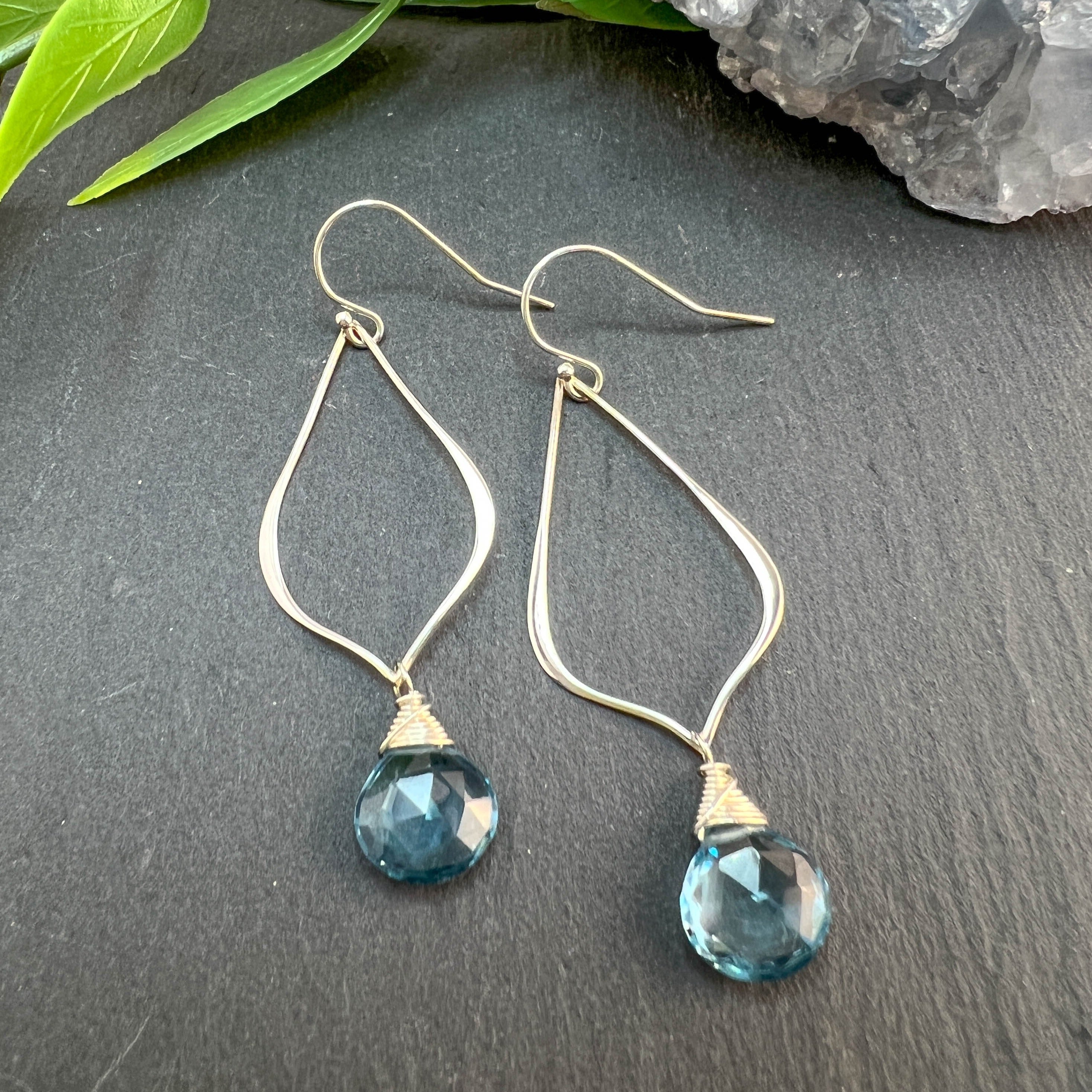 London Blue Topaz Arabesque Drop Earrings