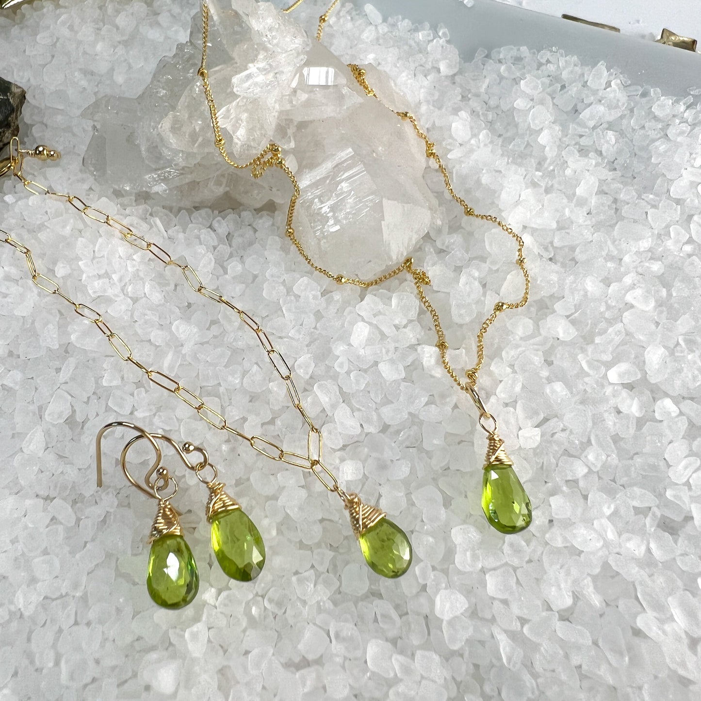 Peridot Necklace, Bracelet and Earring Set