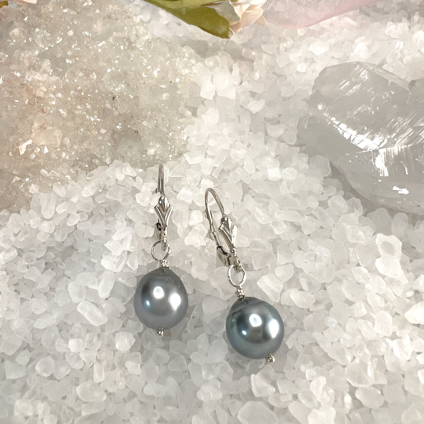 Tahitian Pearl Earrings - Sterling Silver