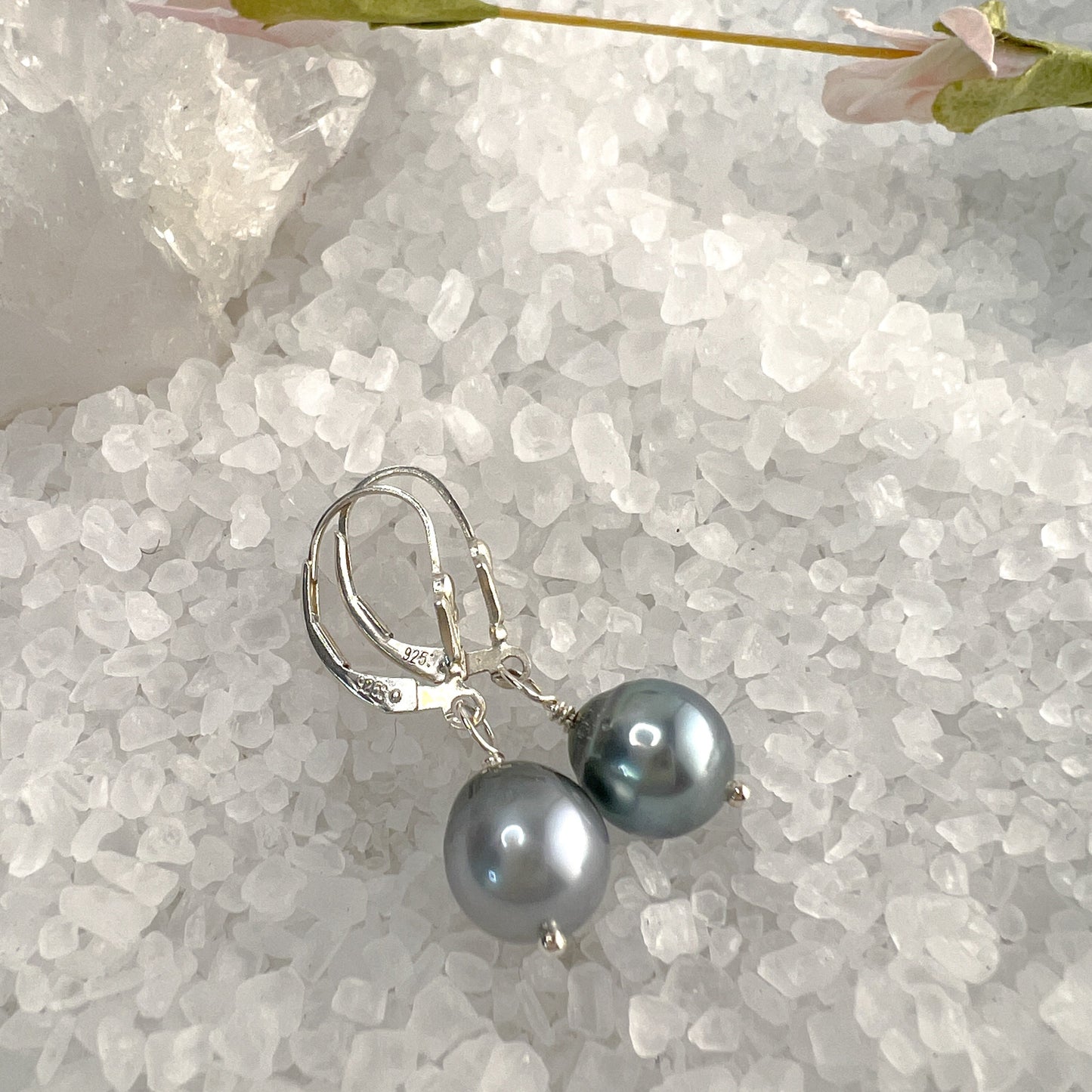 Tahitian Pearl Earrings - Sterling Silver