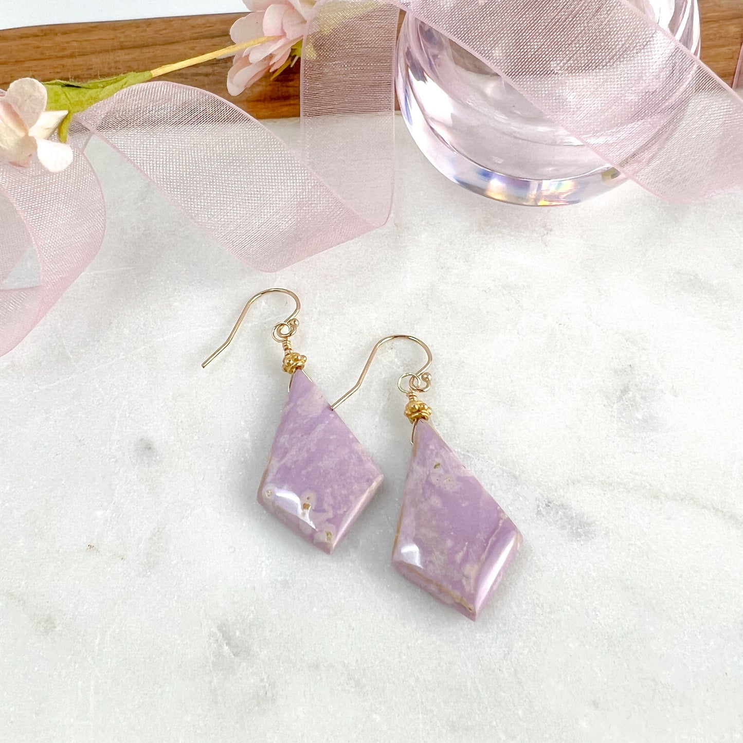 Lavender Phosphorite Earrings