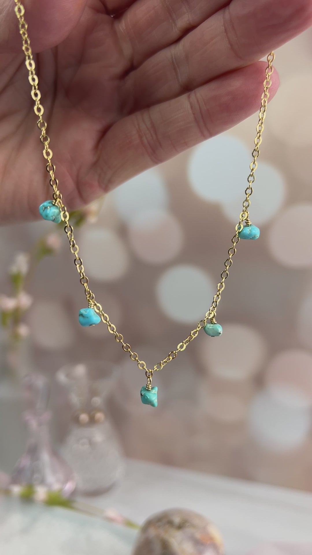 Turquoise Nugget Dangle Necklace