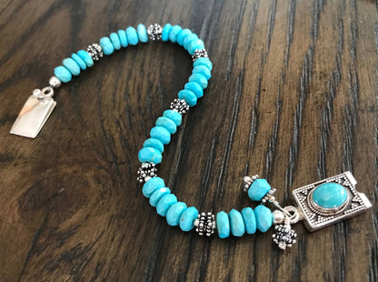 Turquoise Bracelet with Bali Turquoise clasp