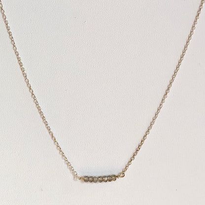 Labradorite Sterling Bar Necklace