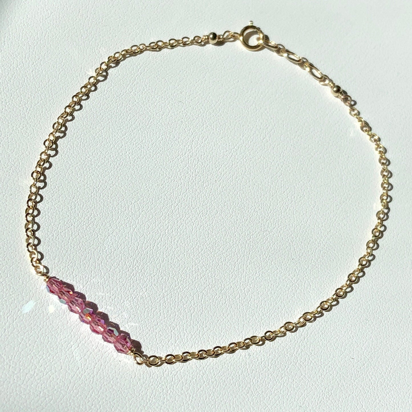 Pink Crystal Anklet, Swarovski Crystal Anklet