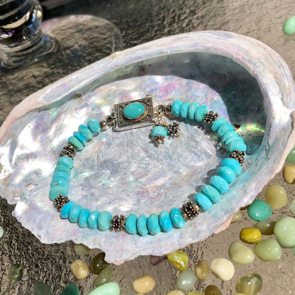 Turquoise Bracelet with Bali Turquoise claspTurquoise Bracelet with Bali Turquoise clasp