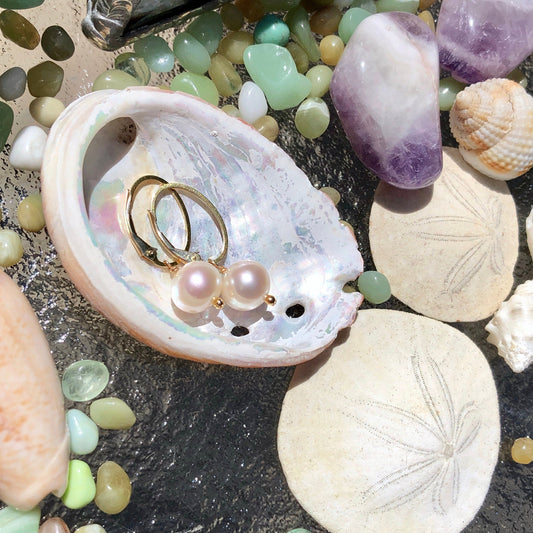 Freshwater Pearl Leverback Earrings, June Birthstone Earrings
