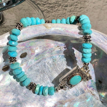 Turquoise Bracelet with Bali Turquoise clasp