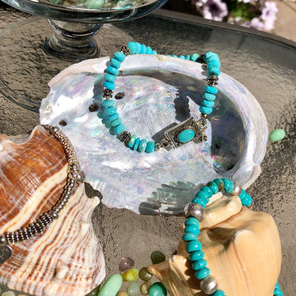 Turquoise Bracelet with Bali Turquoise clasp