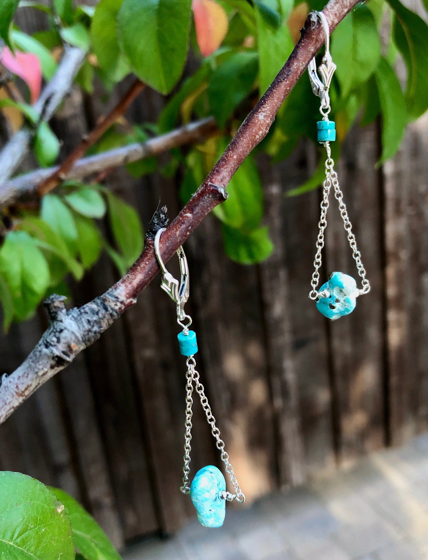 Turquoise Nugget Swing Earrings