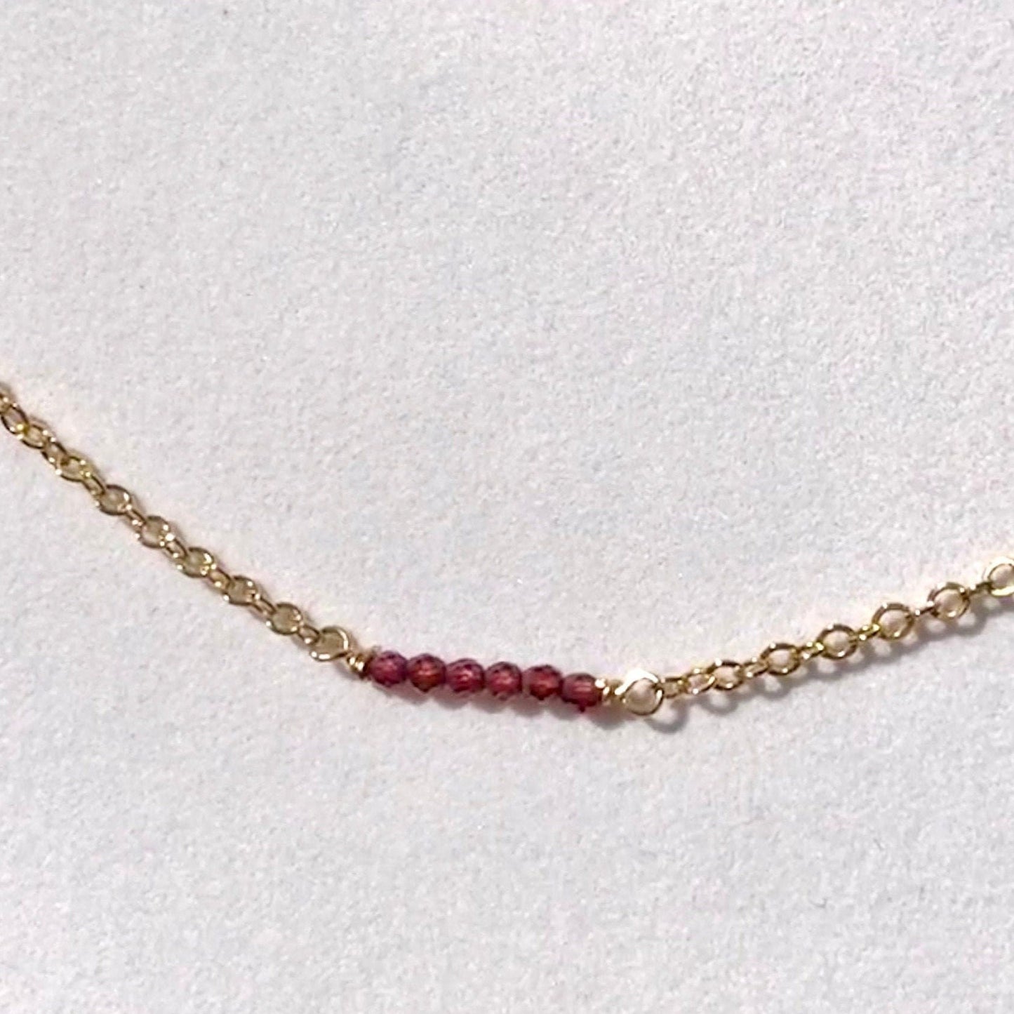 Rhodolite Garnet Bar Necklace