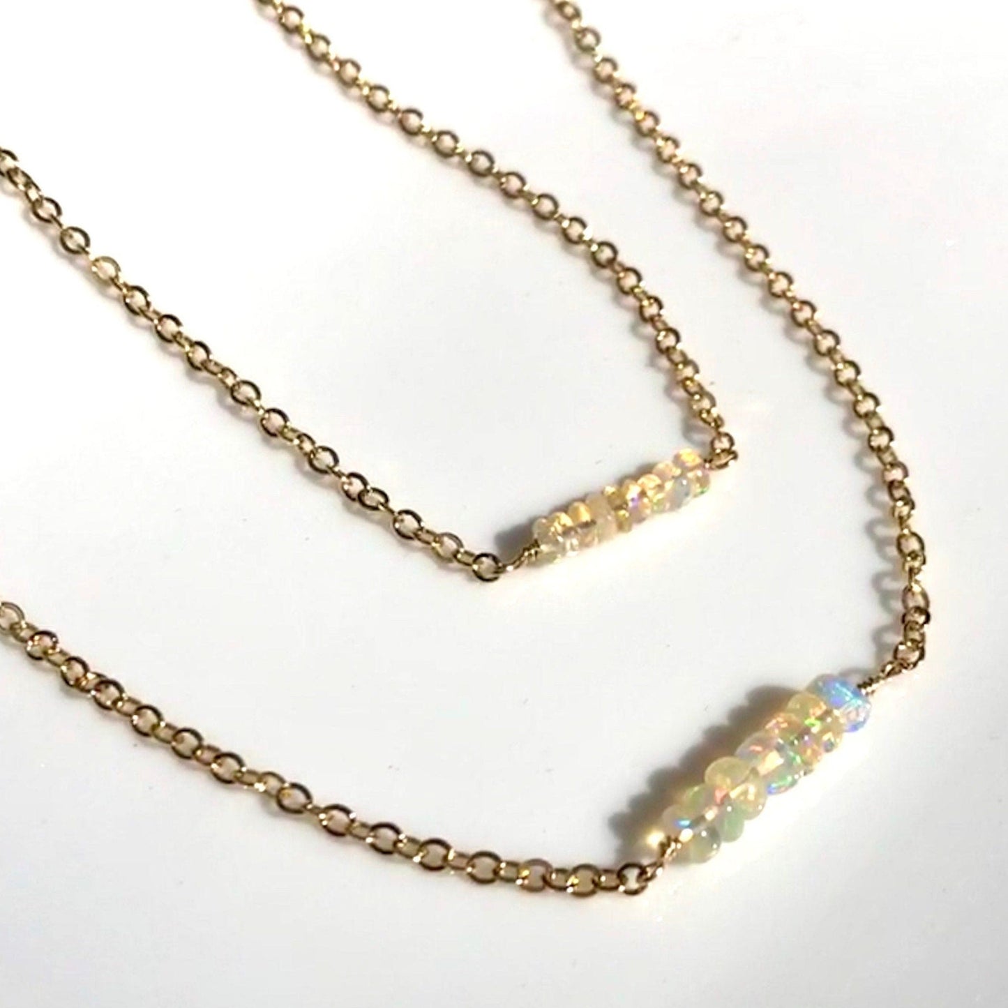 Opal Bar Necklace, October Birthstone