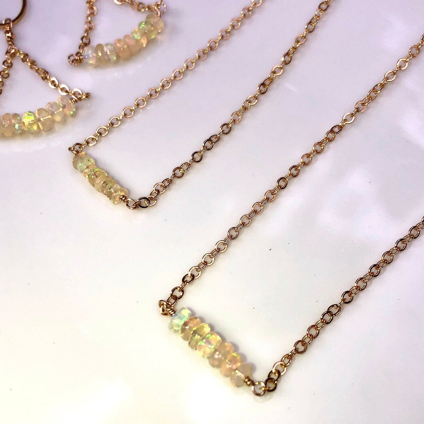 Opal Bar Necklace, October Birthstone