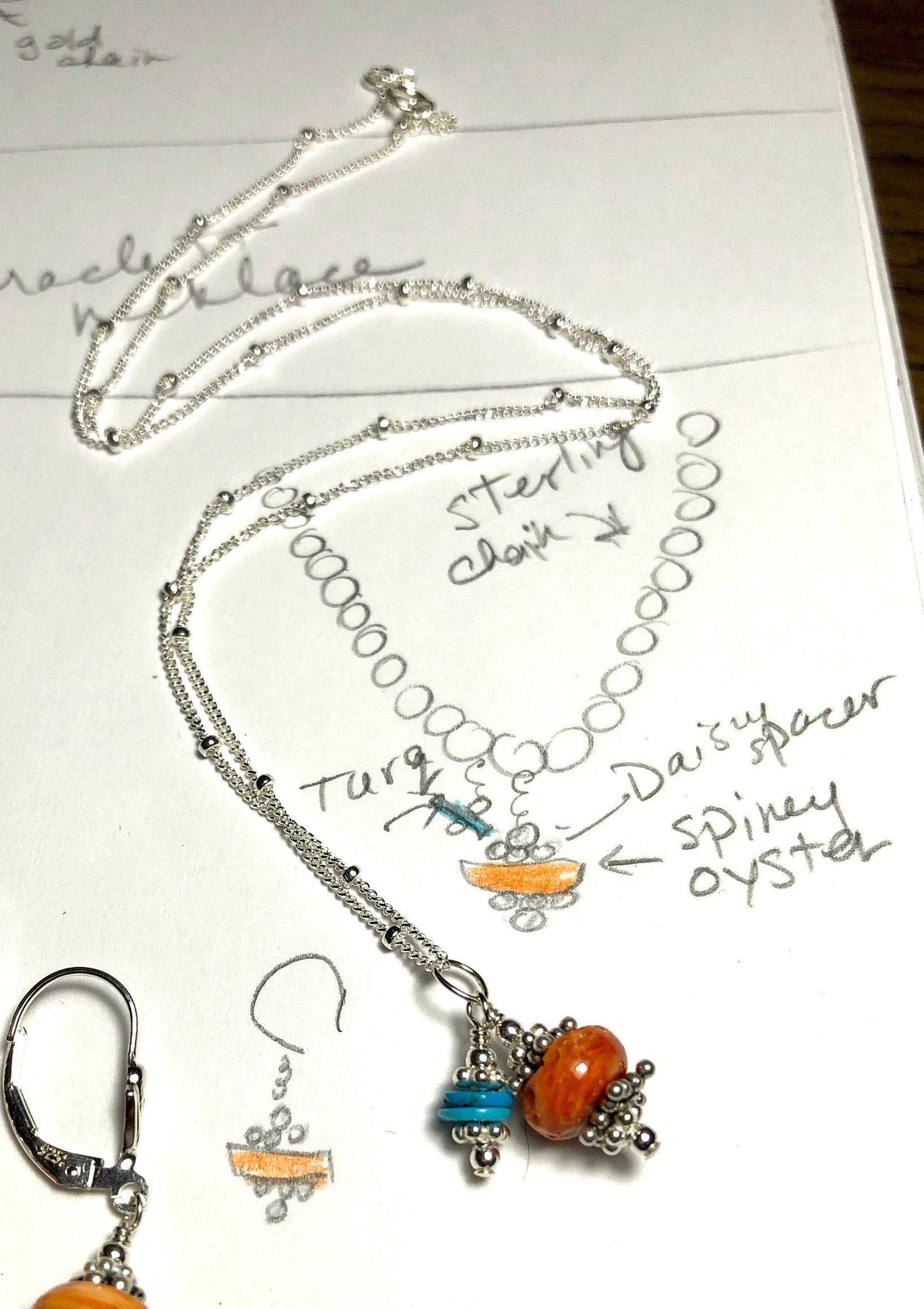 Spiny Oyster & Turquoise Heshi Necklace