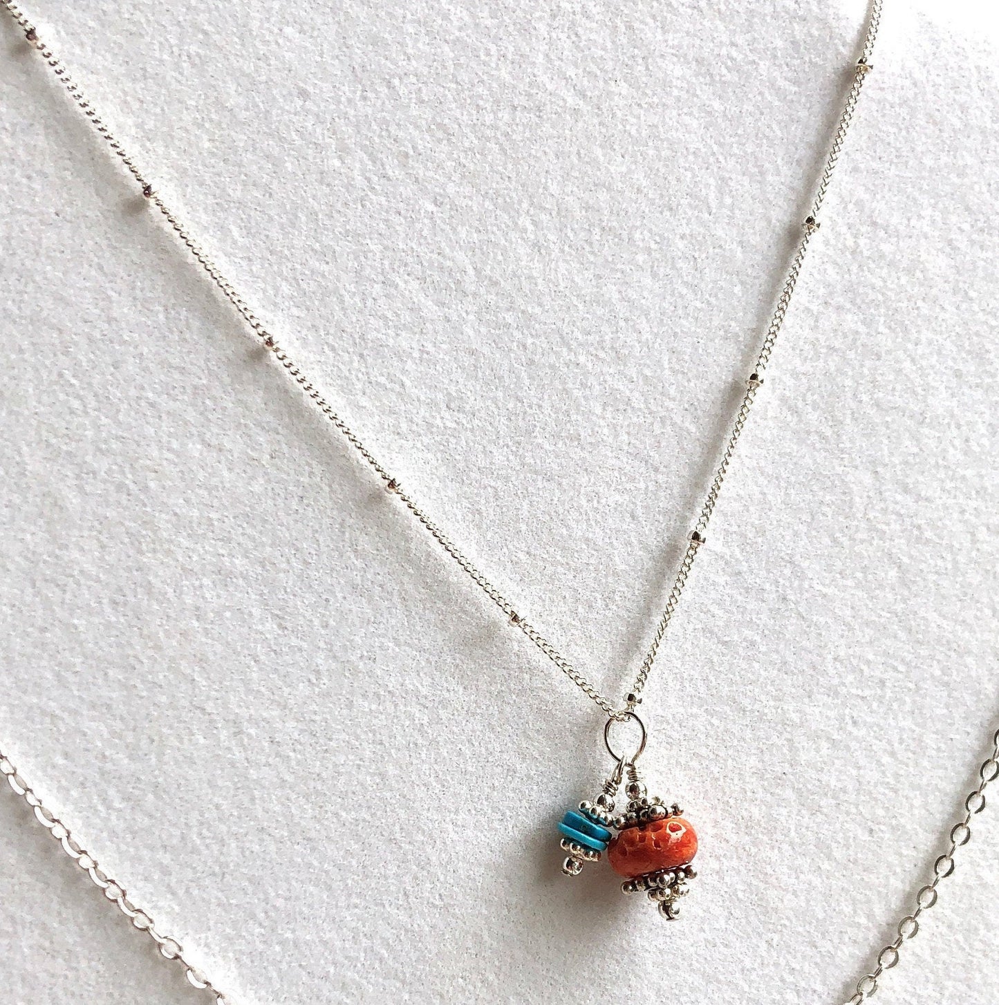 Spiny Oyster & Turquoise Heshi Necklace