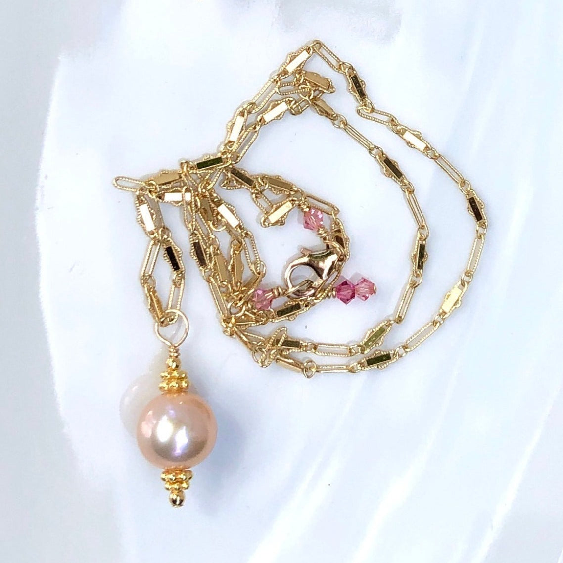 Peach Freshwater Pearl Gift Set