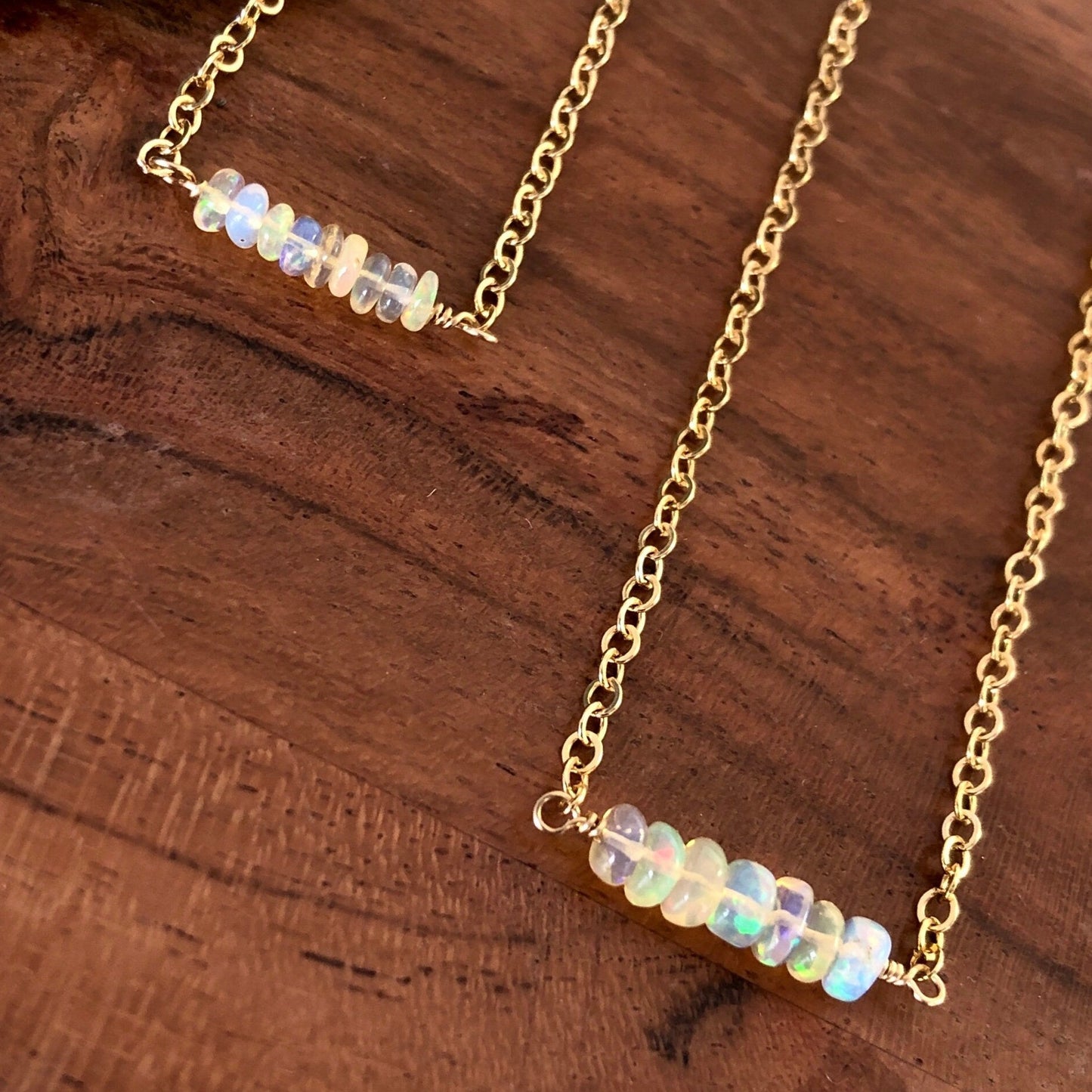 Opal Bar Necklace, October Birthstone