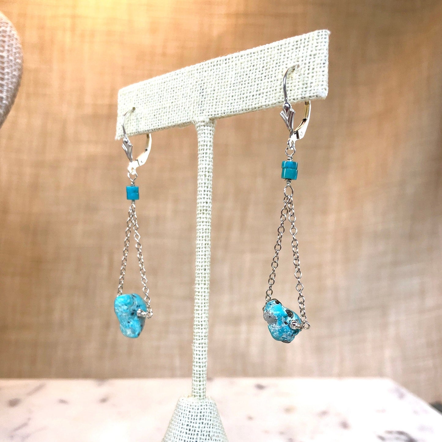 Turquoise Nugget Swing Earrings