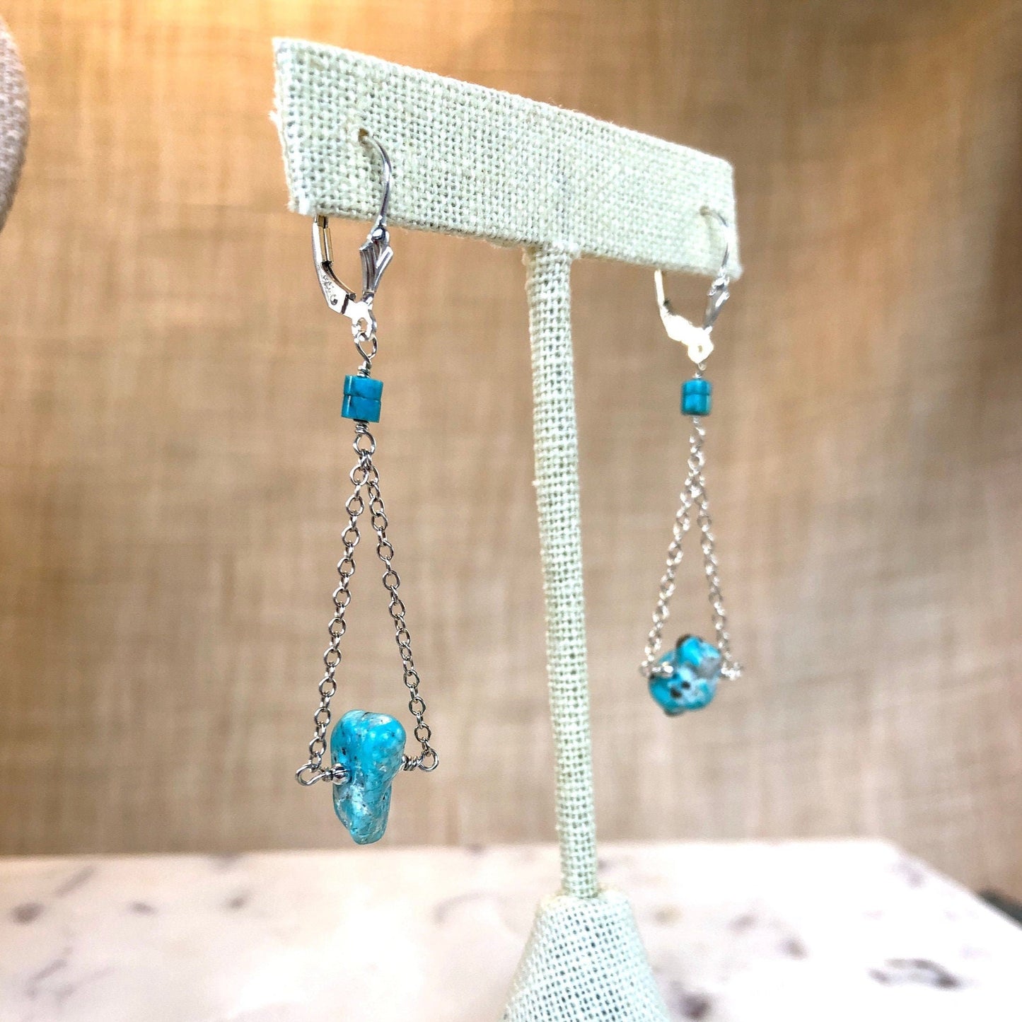 Turquoise Nugget Swing Earrings