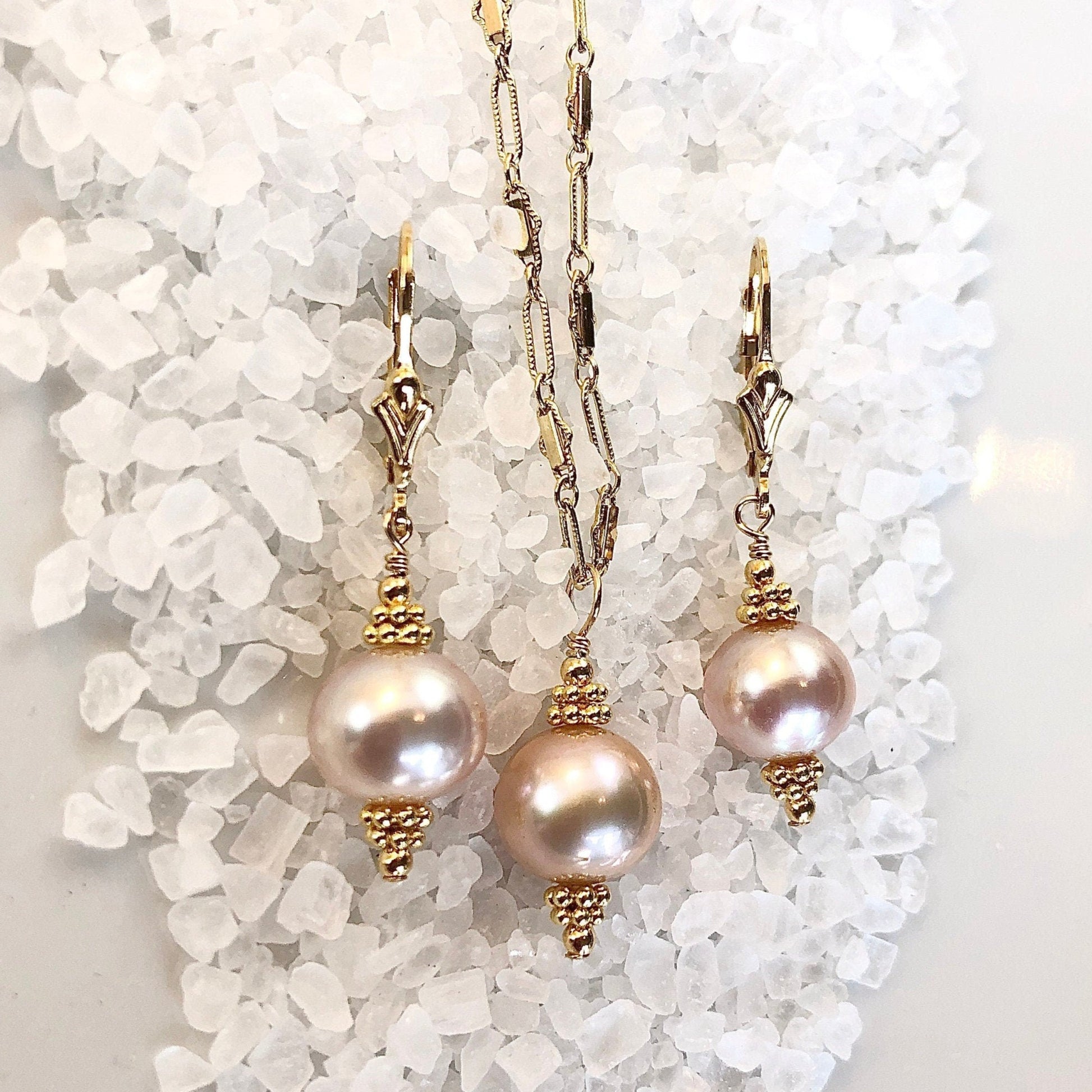 Peach Freshwater Pearl Gift Set
