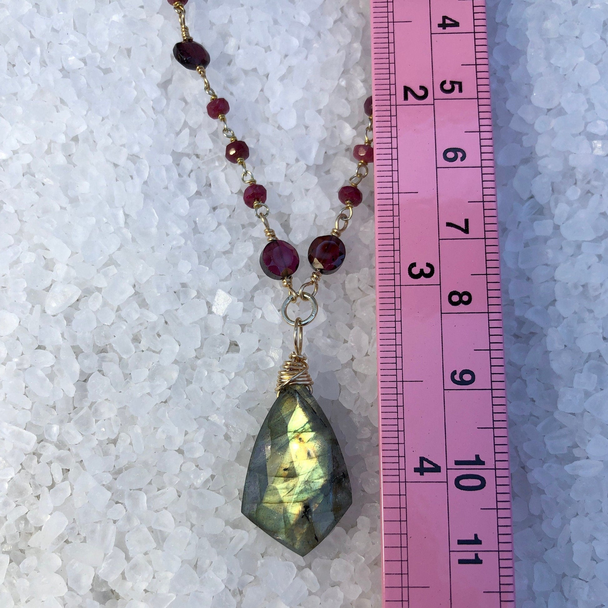 Labradorite, Garnet & Ruby Necklace