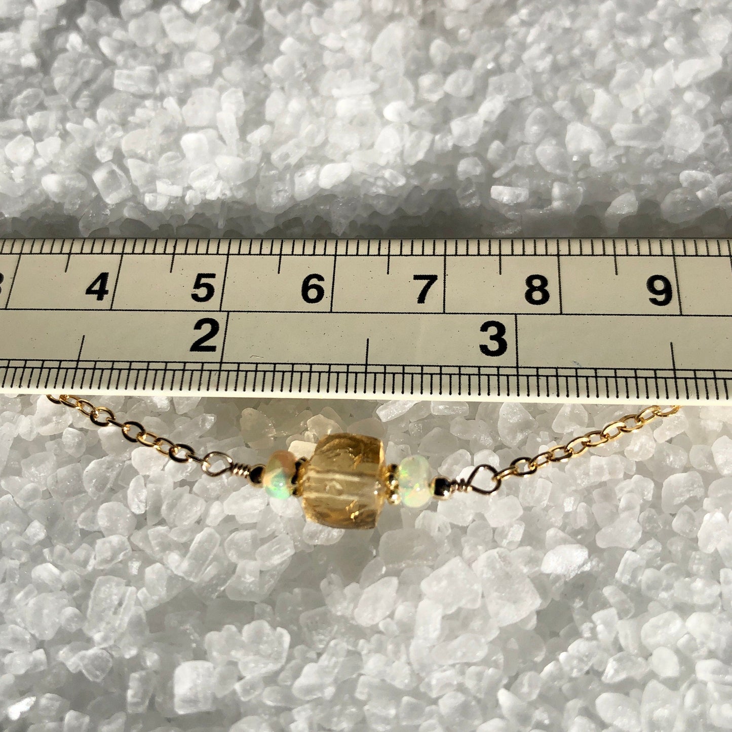 Citrine & Opal Bar Necklace