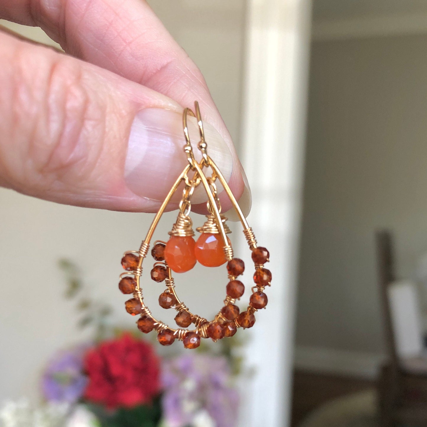 Carnelian Dangle Earrings