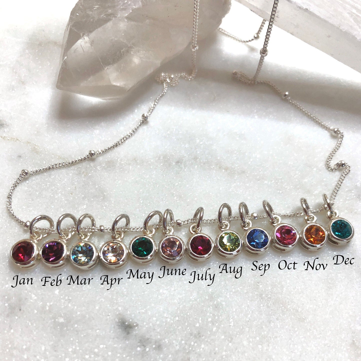 Mother's Day Birthstone Charm Necklace