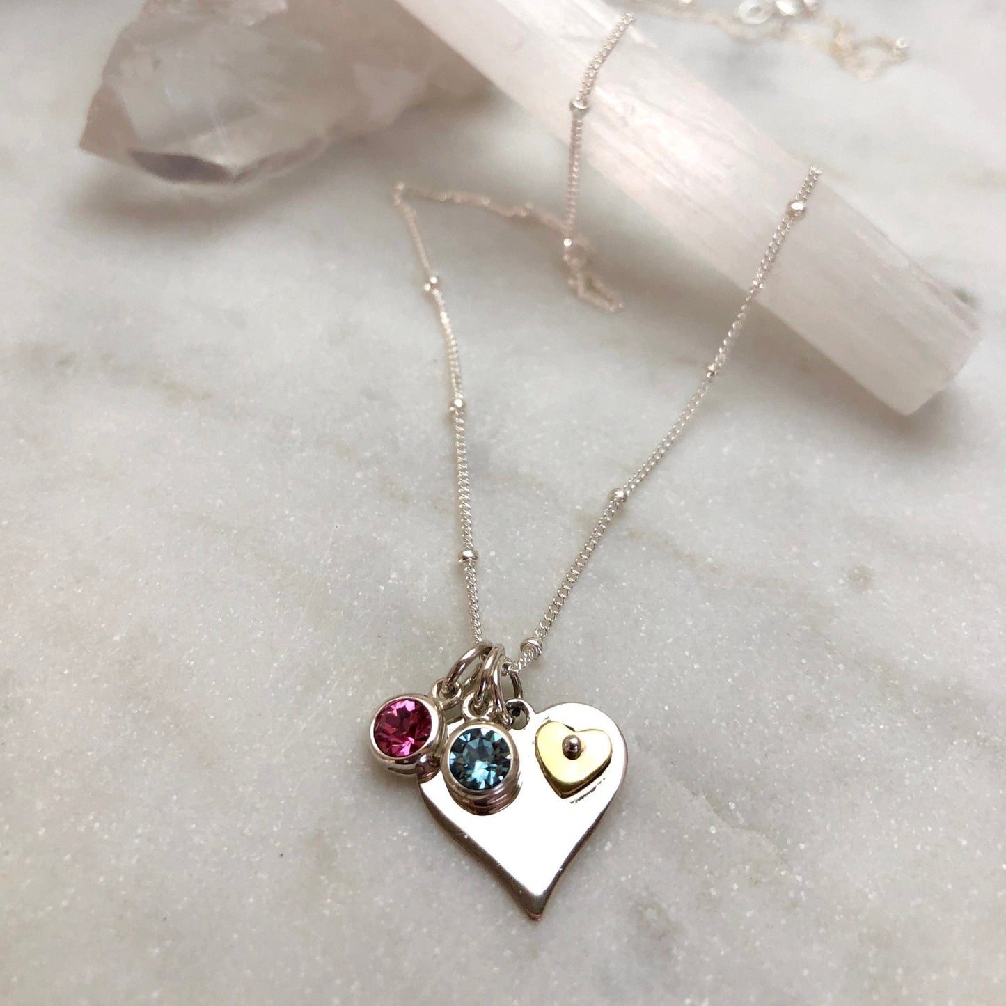 Mother's Day Birthstone Charm Necklace