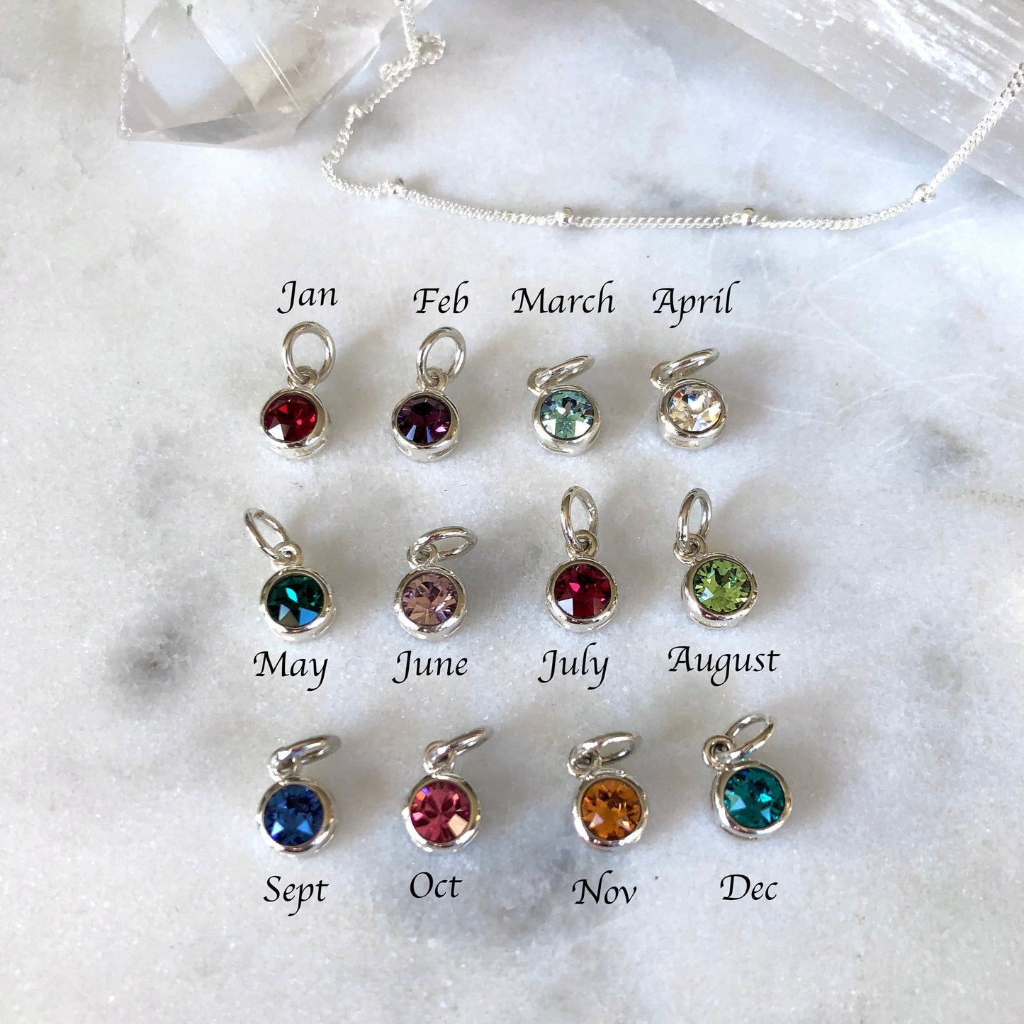 Mother's Day Birthstone Charm Necklace