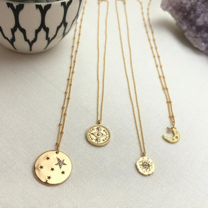 Gold Star Necklace, Star Pendant Necklace, Celestial Necklace