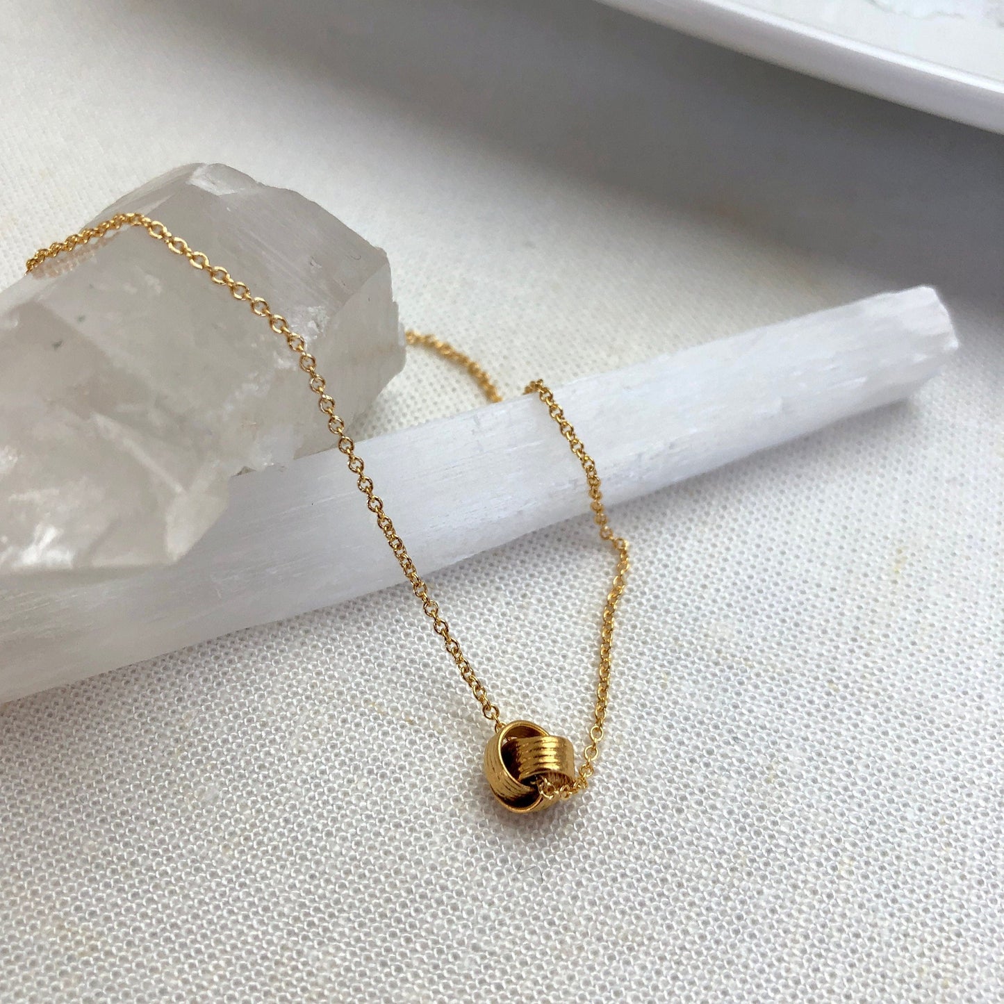 Gold Knot Necklace, Love Knot Necklace