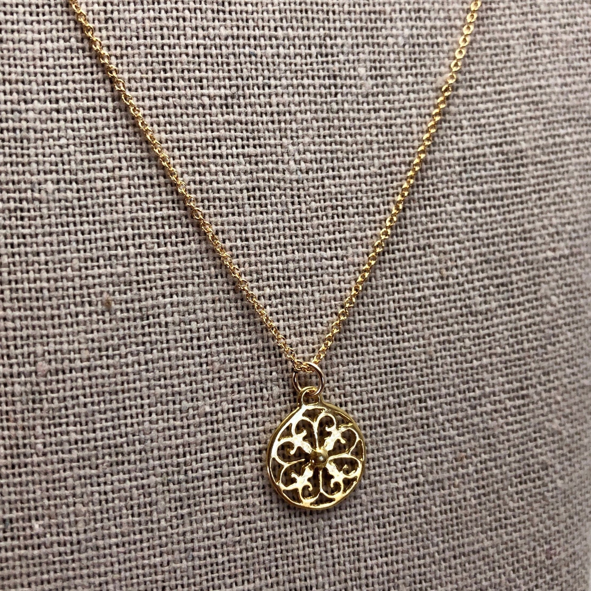 Gold Filigree Necklace & Earring Gift Set