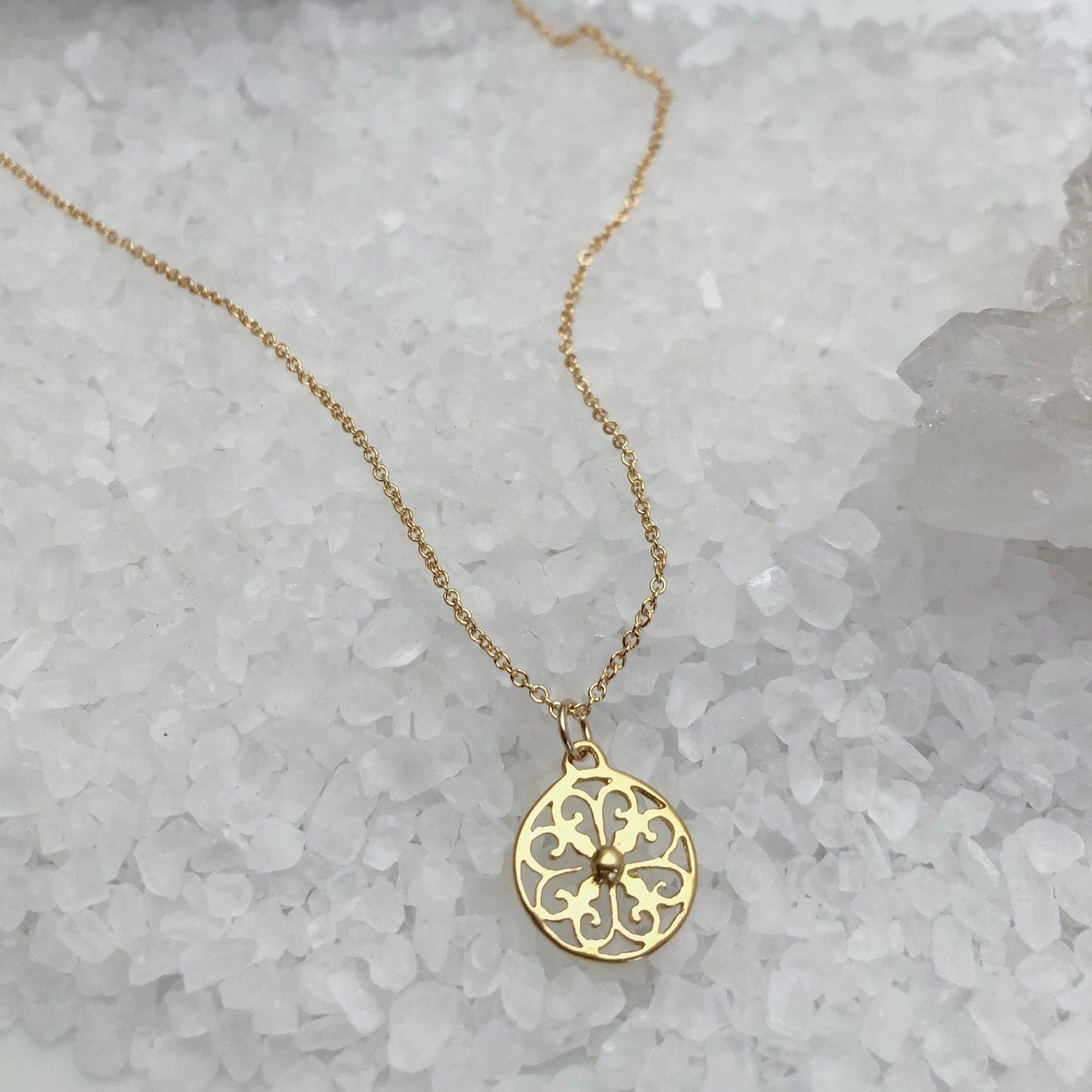 Gold Filigree Necklace & Earring Gift Set