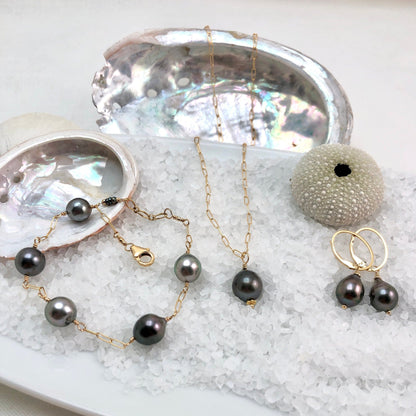 Tahitian Pearl Gift Set, Black Pearl Set