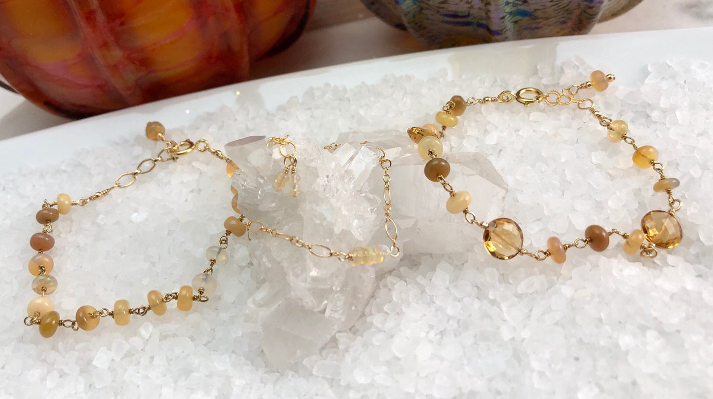 Opal & Citrine Station Bracelet