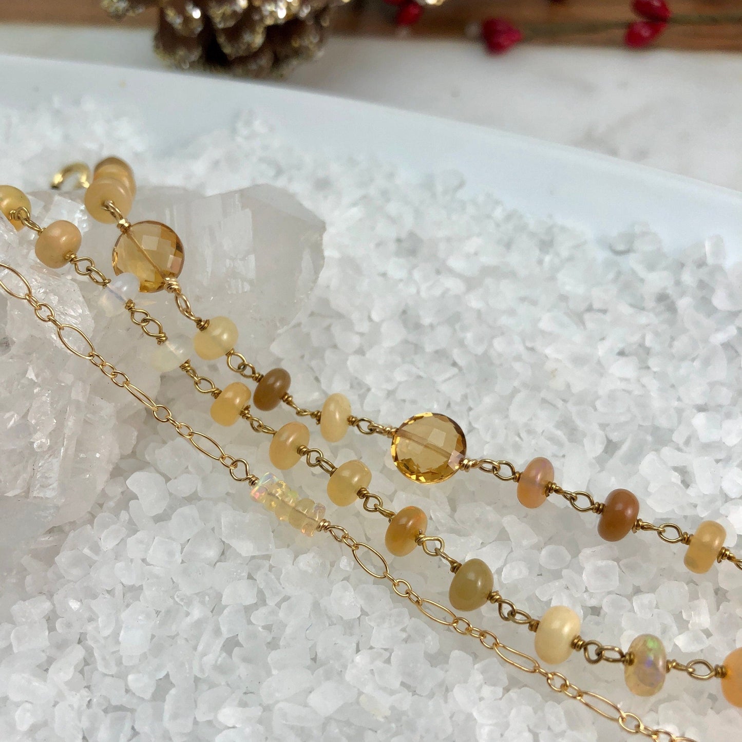 Opal & Citrine Station Bracelet