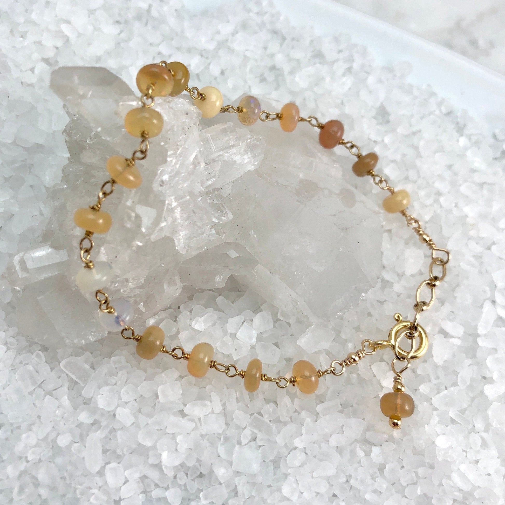 Opal Rosary Style Bracelet, October Birthstone