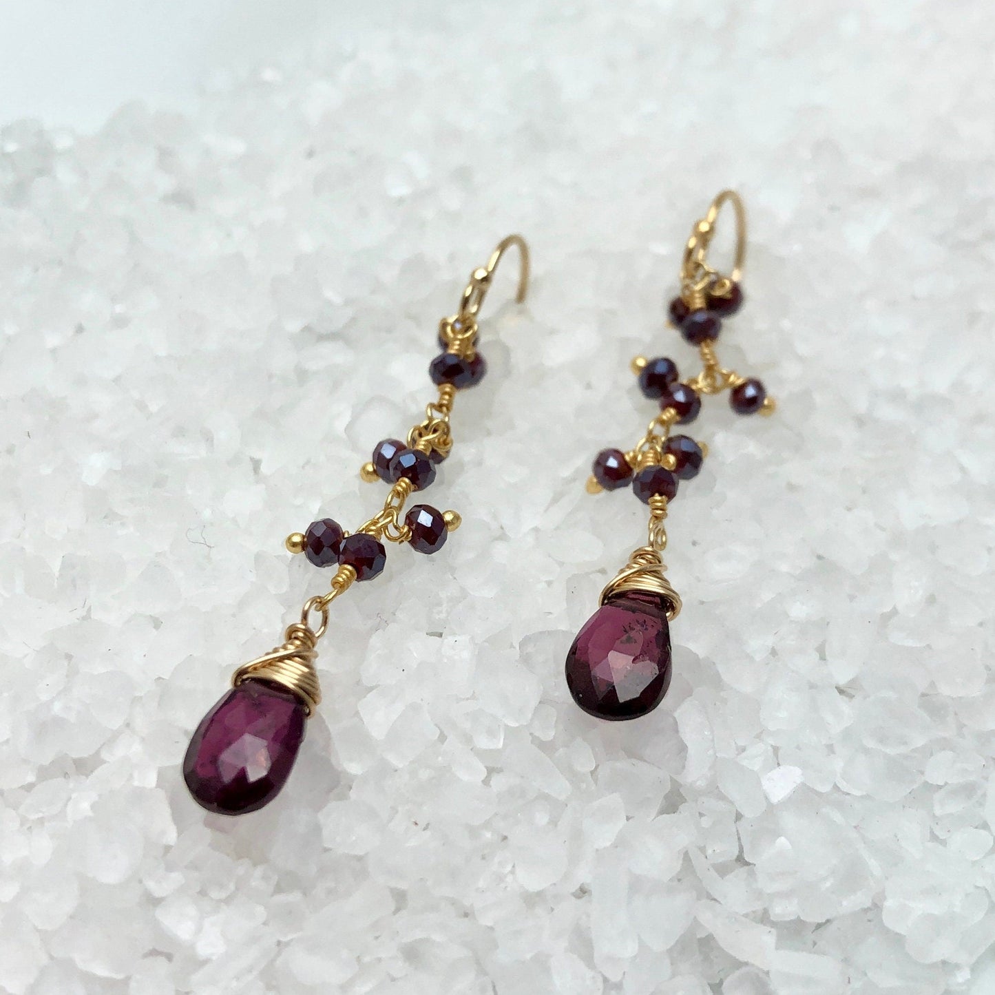 Purple Garnet Dangle & Drop Earrings