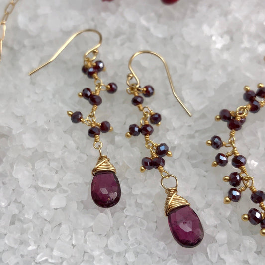 Purple Garnet Dangle & Drop Earrings