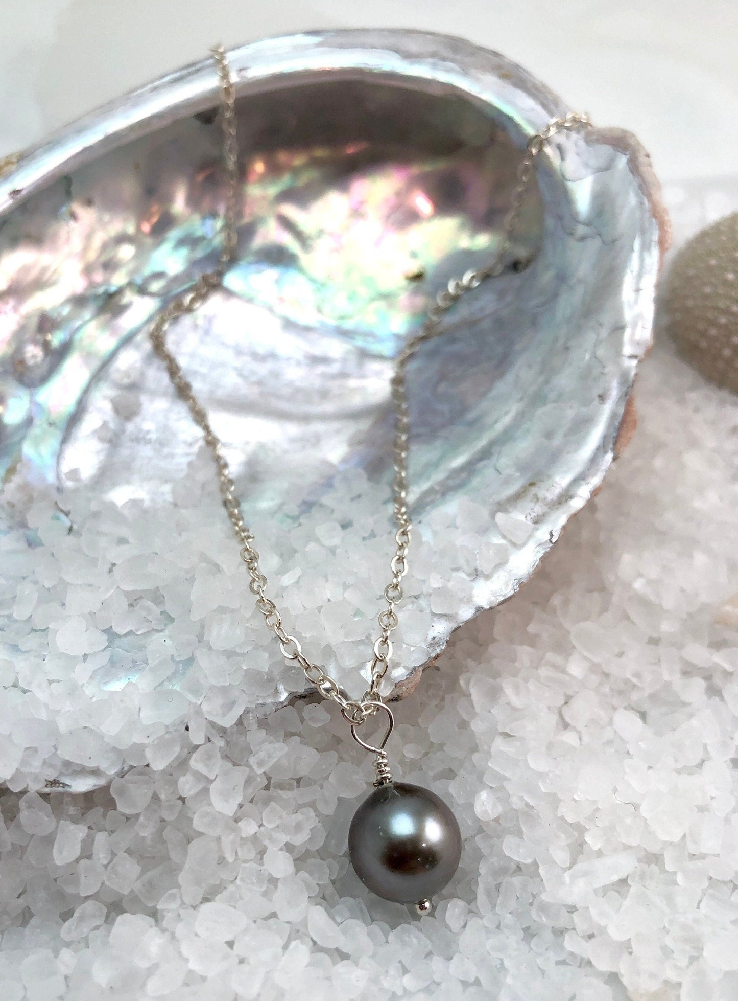 Tahitian Pearl Necklace in Sterling Silver