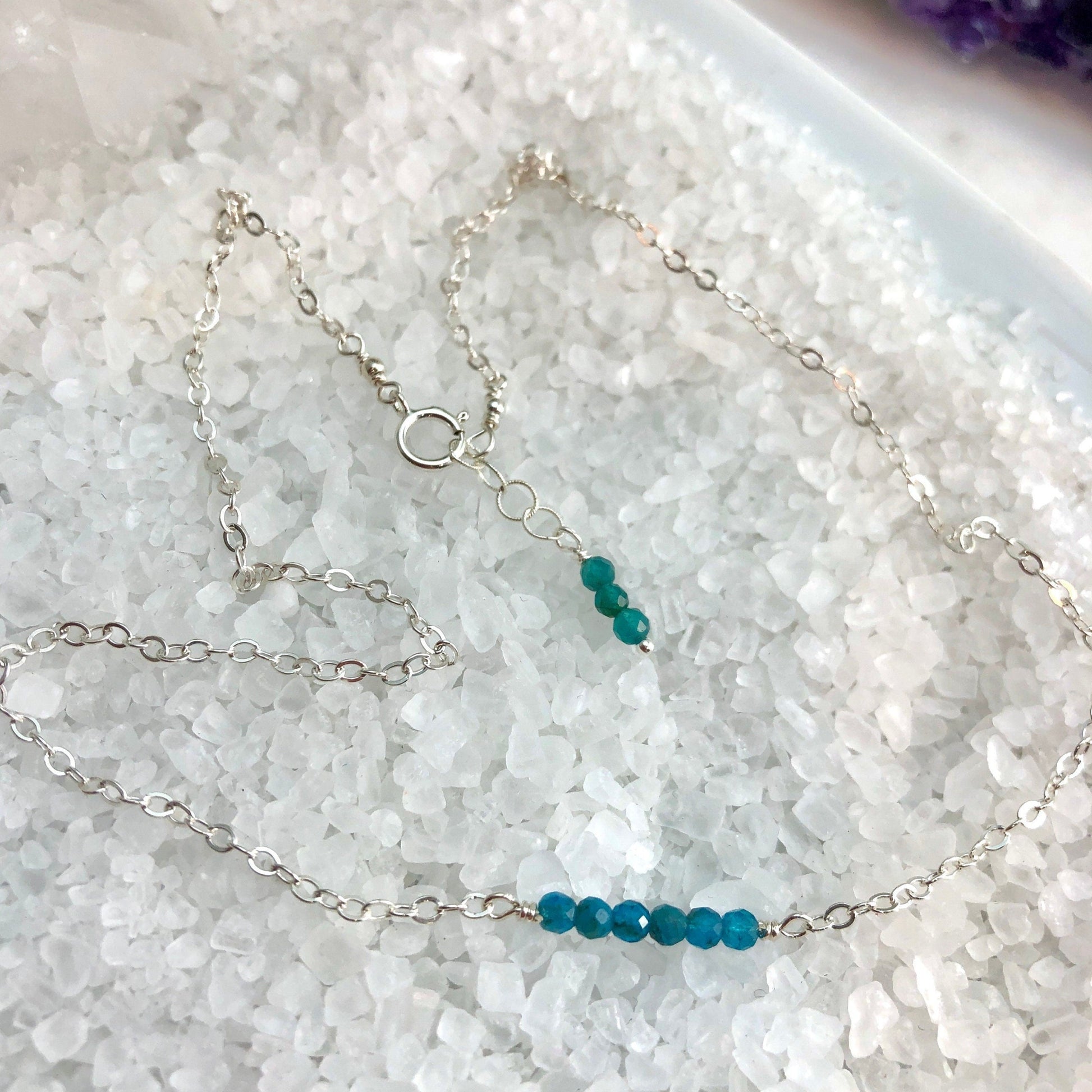 Apatite Bar Sterling Necklace
