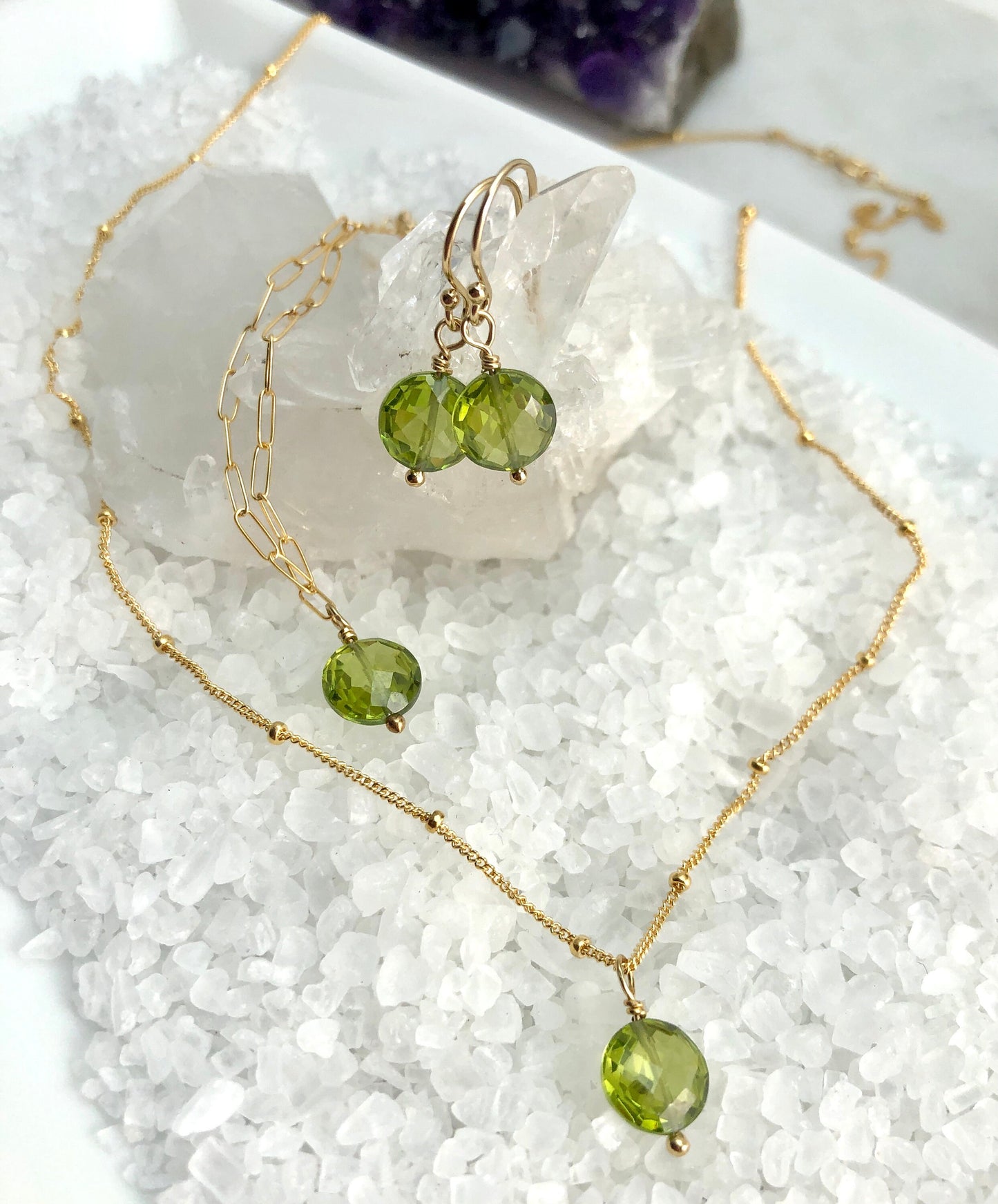 Peridot Necklace, August Birthstone