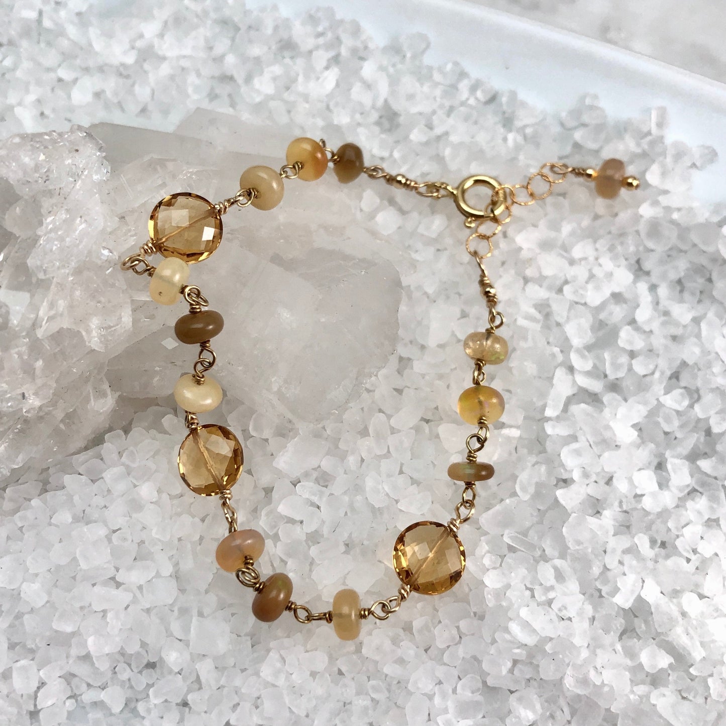 Opal & Citrine Station Bracelet