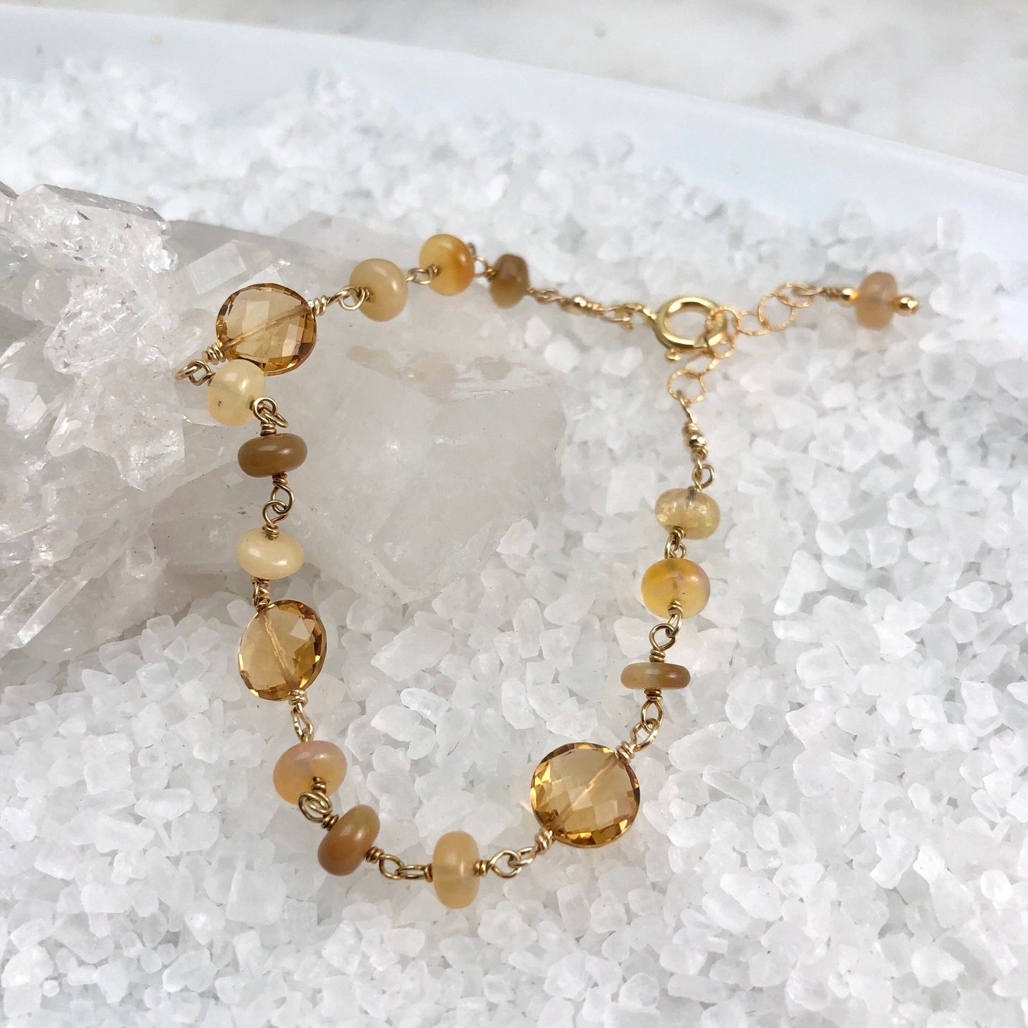 Opal & Citrine Station Bracelet