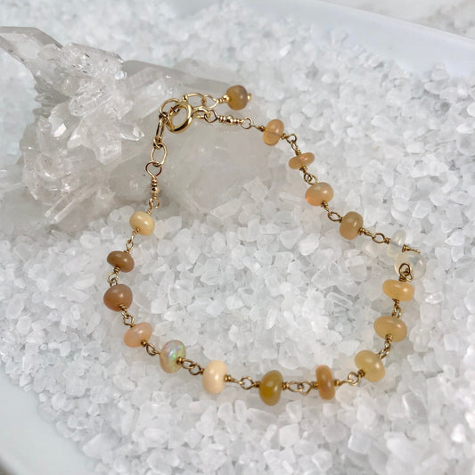 Opal Rosary Style Bracelet, October Birthstone